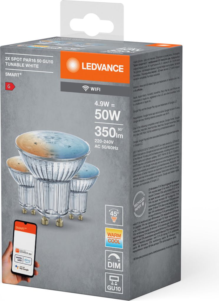 3 x Ledvance LED Smart+ Glas Reflektor PAR16 4,9W = 50W Produktbild 14