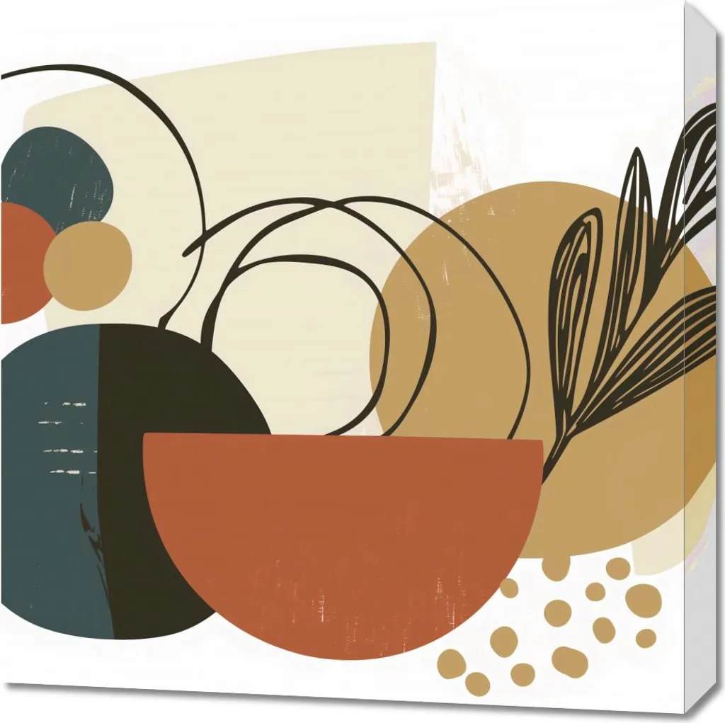 Quadro 60x60 cm Collage di Piante | Decorazione Vegetale 3D Realistica