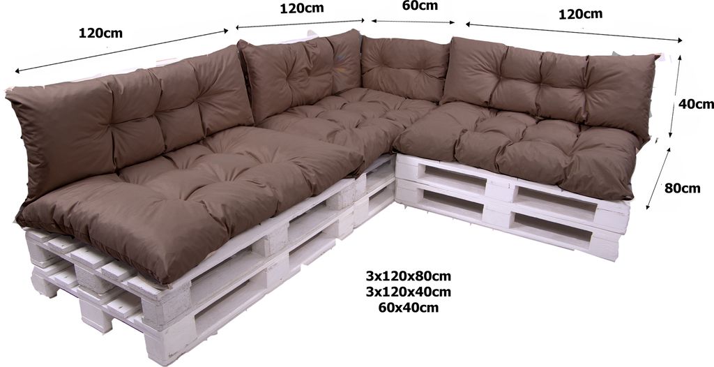 Palettenkissen 7er-set | sitzkissen 120x80 + rückenkissen Produktbild 2