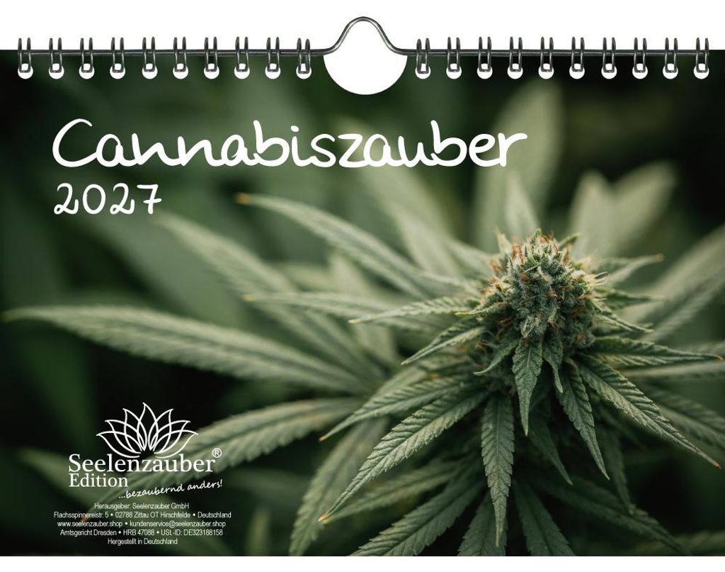 Cannabiszauber DIN A5 Kalender für 2027 Cannabis Legalisierung Legalize - Seelenzauber