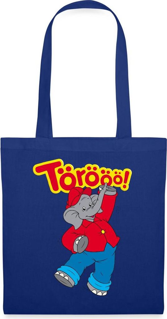Spreadshirt Benjamin Blümchen Tanzend Törööö Stoffbeutel, One size, Royalblau