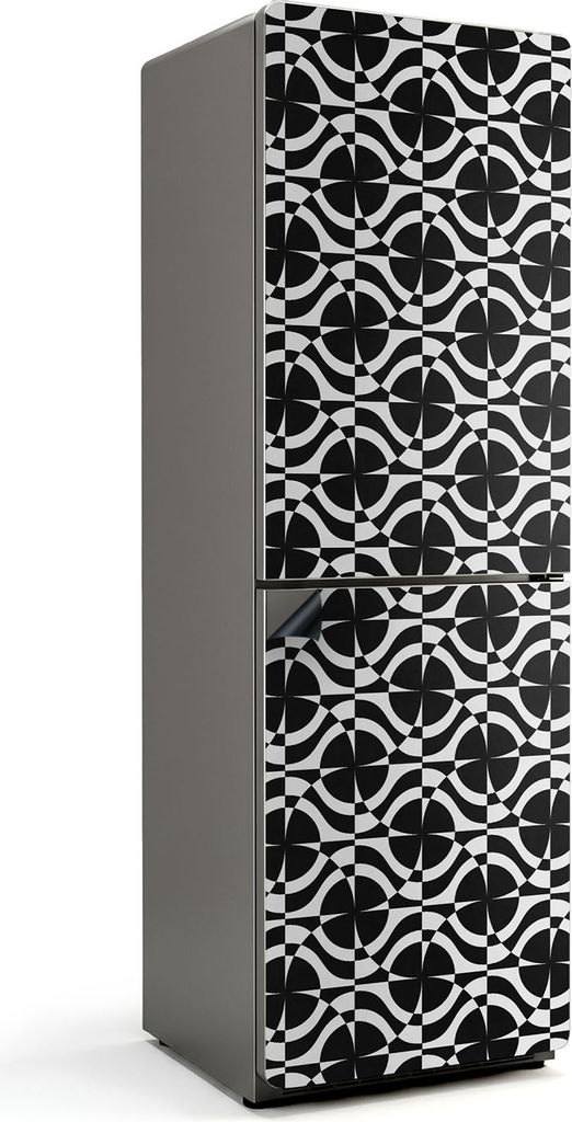 Geometrisches Muster mit Kreisen – Magnetische Kühlschrank Abdeckung – Dekorfolie magnetisch Küche – Kühlschrank Magnet Deko – selbstkle...