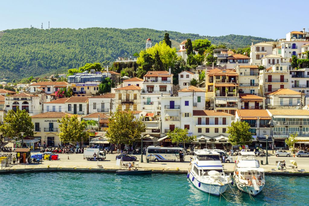 hansepuzzle 100066 - Skiathos Puzzle, 2000 Teile, Orte, 90,0 x 60,0cm mit hochwertiger Aufbewahrung, Kartonbox und wiederverschließbarem Beutel