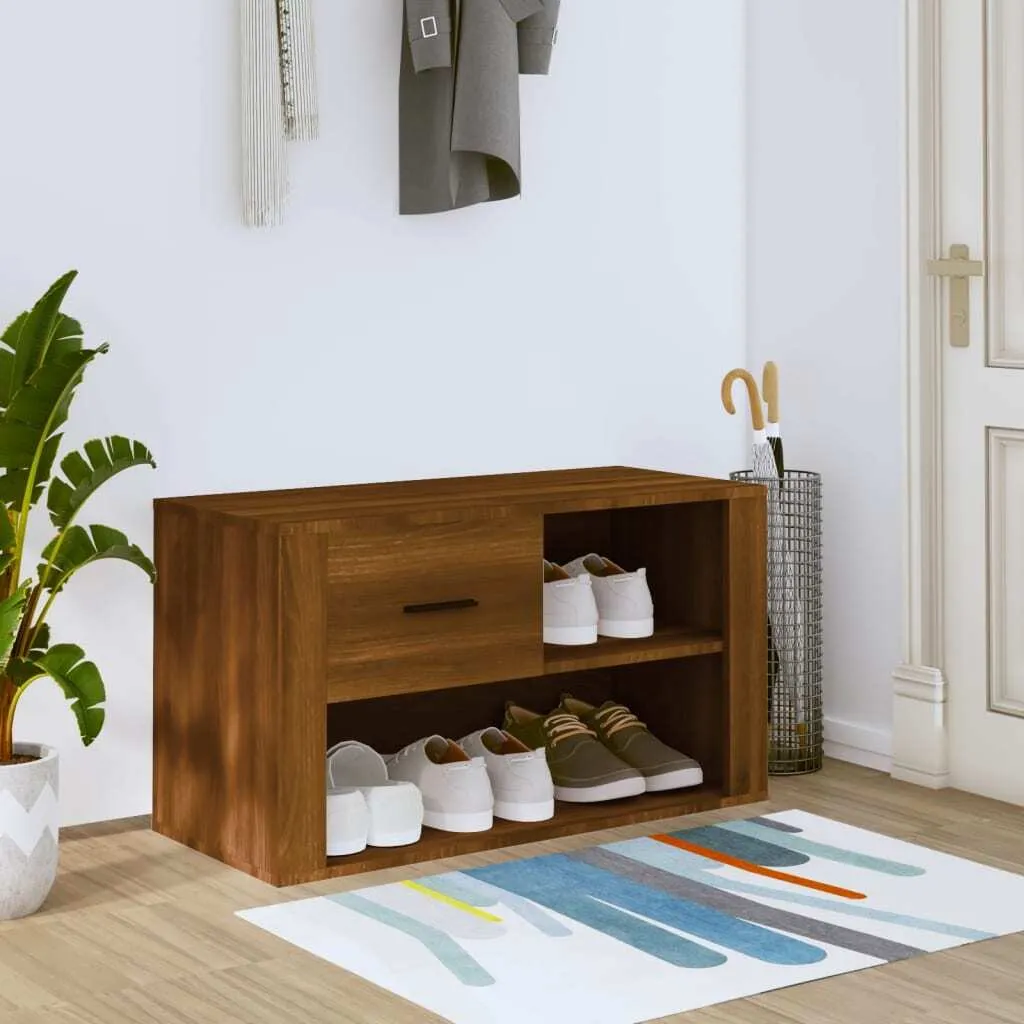 Mobile Scarpiera Salvaspazio 80 cm Effetto Rovere | vidaXL Home - 2