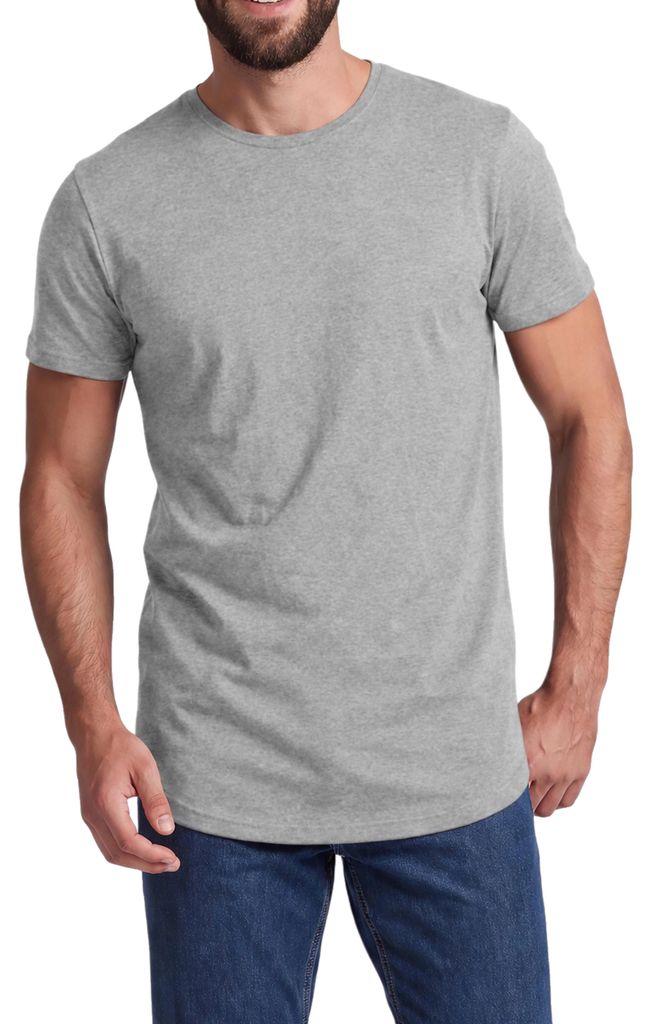 Mivaro Herren T-Shirt extra lang Grau meliert 3XL - Produktbild 
