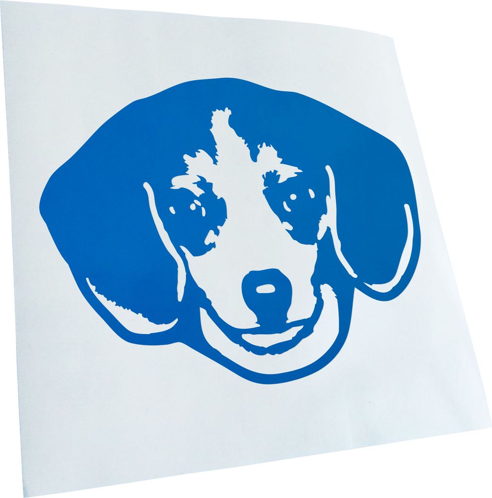 Kiwistar - Autoaufkleber - Pocket beagle Hund - Blau - 24x18cm - Aufkleber für Auto, Laptop, Fahrrad, LKW, Motorrad mehrfarbig JDM Decal Racing