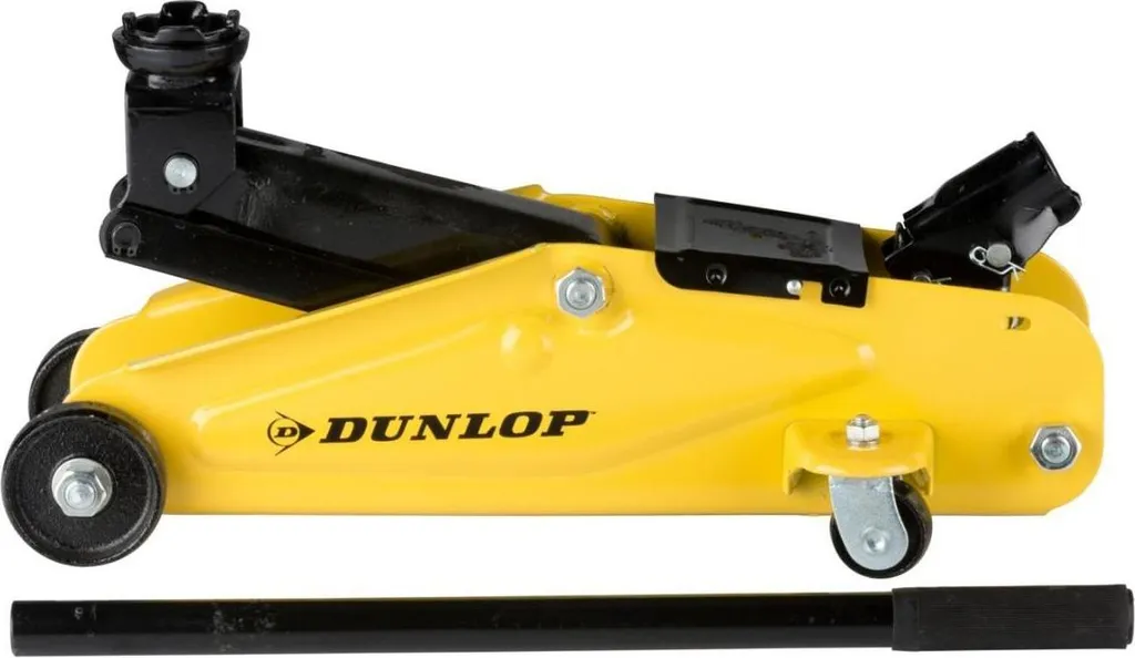 Cric idraulico Dunlop per auto con capacità 2T - Sollevamento auto 135-305 mm - Compatto con ruote - 20