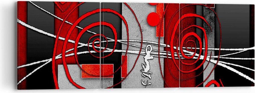 Bild auf Leinwand - Leinwandbild - Grafik geometrische figuren kreis - 90x30cm - Wand Bild - Wanddeko - Leinwanddruck - Bilder - Kunstdruck - Leinw...