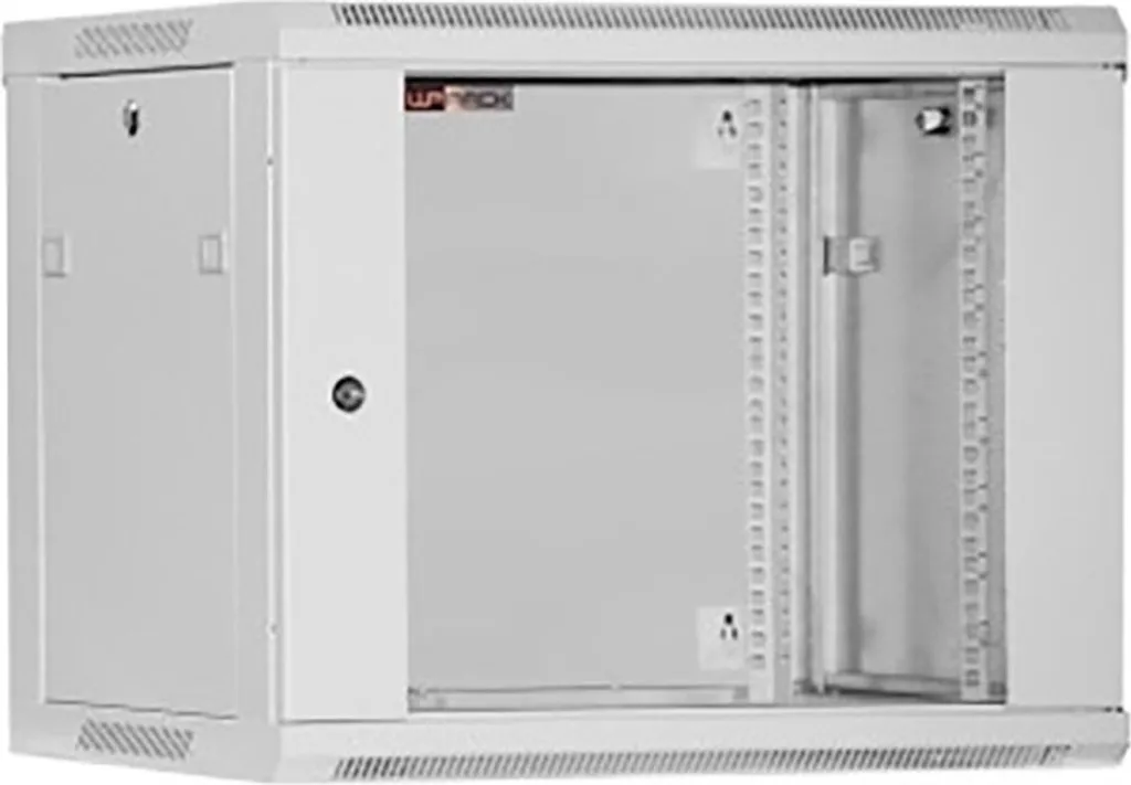 Rack informatique 12U mural gris pour sécuriser les routeurs