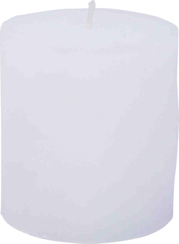 Stumpenkerze durchgefärbt weiß 7,5 x Ø 7 cm