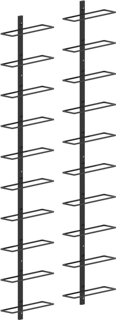 Set van 2 metalen wandplanken voor wijnflessen, afmetingen Productafbeelding 