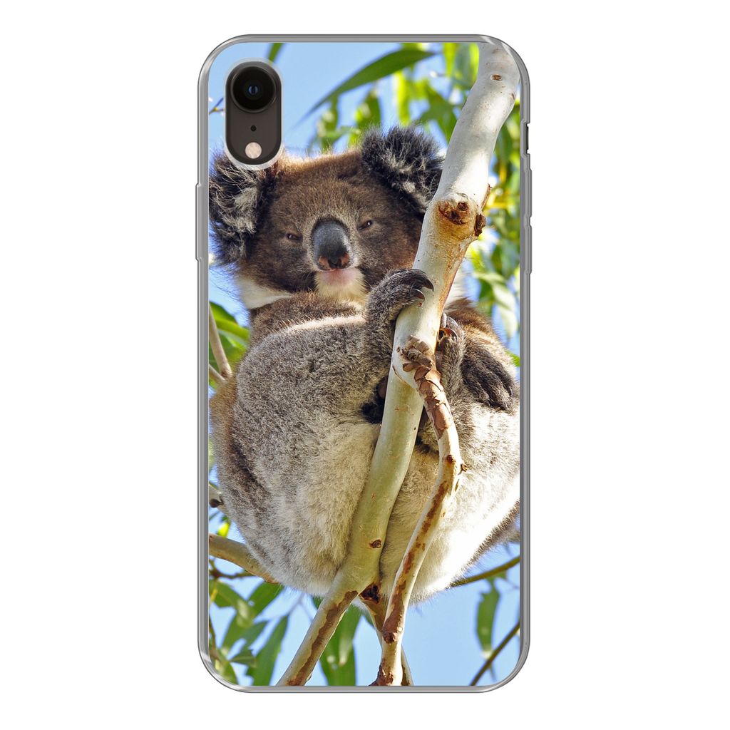 MuchoWow Handyhülle Schutzhülle Hülle für iPhone XR Koala - Luft - Kinder - Jungen - Mädchen Silikon Softcase Handy Hülle - Schutzdeckel