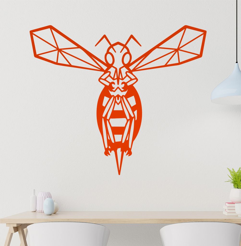 Hornisse Polygon wespe Wandtattoo Wandaufkleber Wall Sticker - Dekoration, Küche, Wohnzimmer, Schlafzimmer, Badezimmer