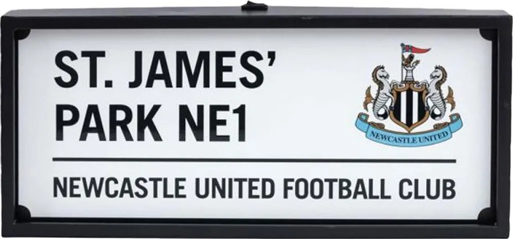 Lampe Murale Newcastle United FC Style Plaque de Rue LED Métallique