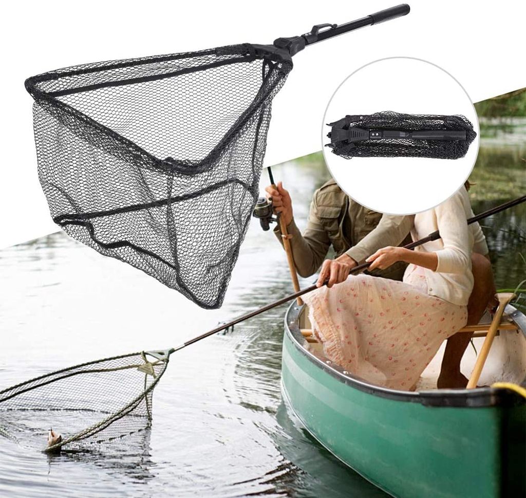 Kescher Angeln Unterfangskescher Angelkescher Faltbarer Fischkescher Nylonnetz 