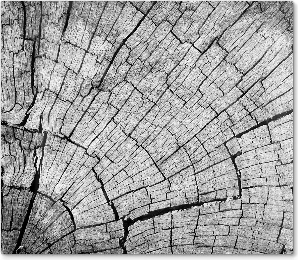 DEQORI Herdabdeckplatte Glas 1-tlg 'Gealterte Holzstruktur' Herd Abdeckung Küche