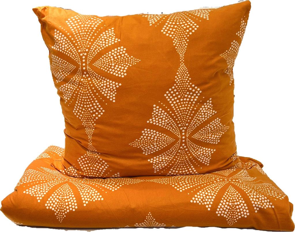 aboutyourhome bettwäsche Fleece Bettwäsche Winter Ornamente 135x200 80x80 diverse Farben, 2tlg. / Orange