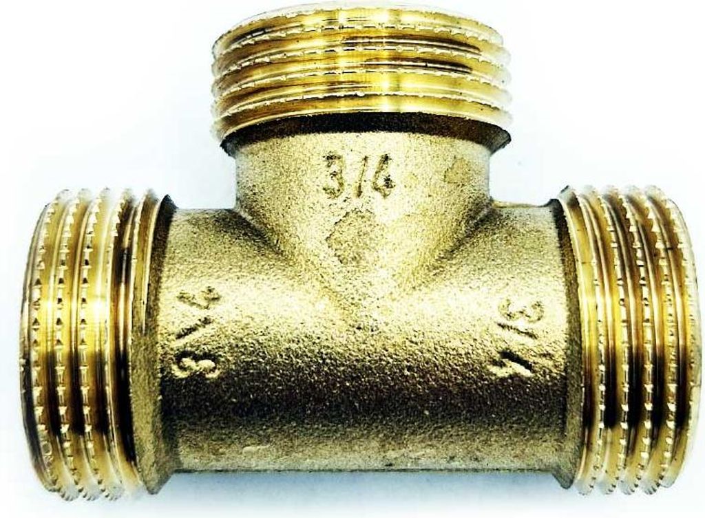Messing-T-Stück 3/4"" männlich/weiblich/männlich