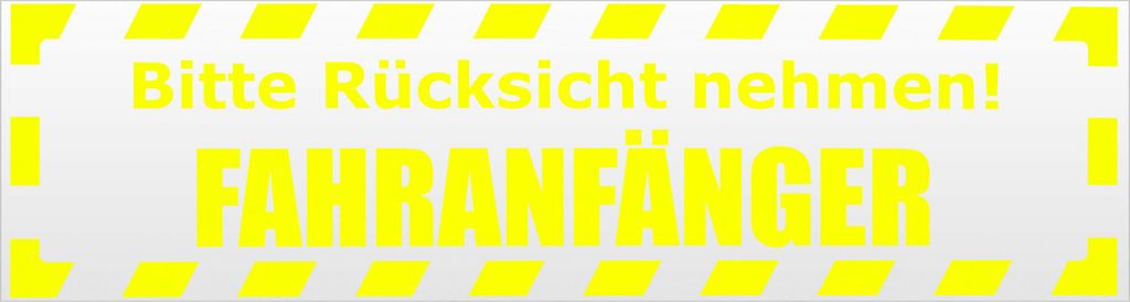 Kiwistar Bitte Rücksicht nehmen. Fahranfänger gestreift Magnetschild Schild magnetisch - 45cm Neongelb - Magnetfolie für Auto PKW Kfz