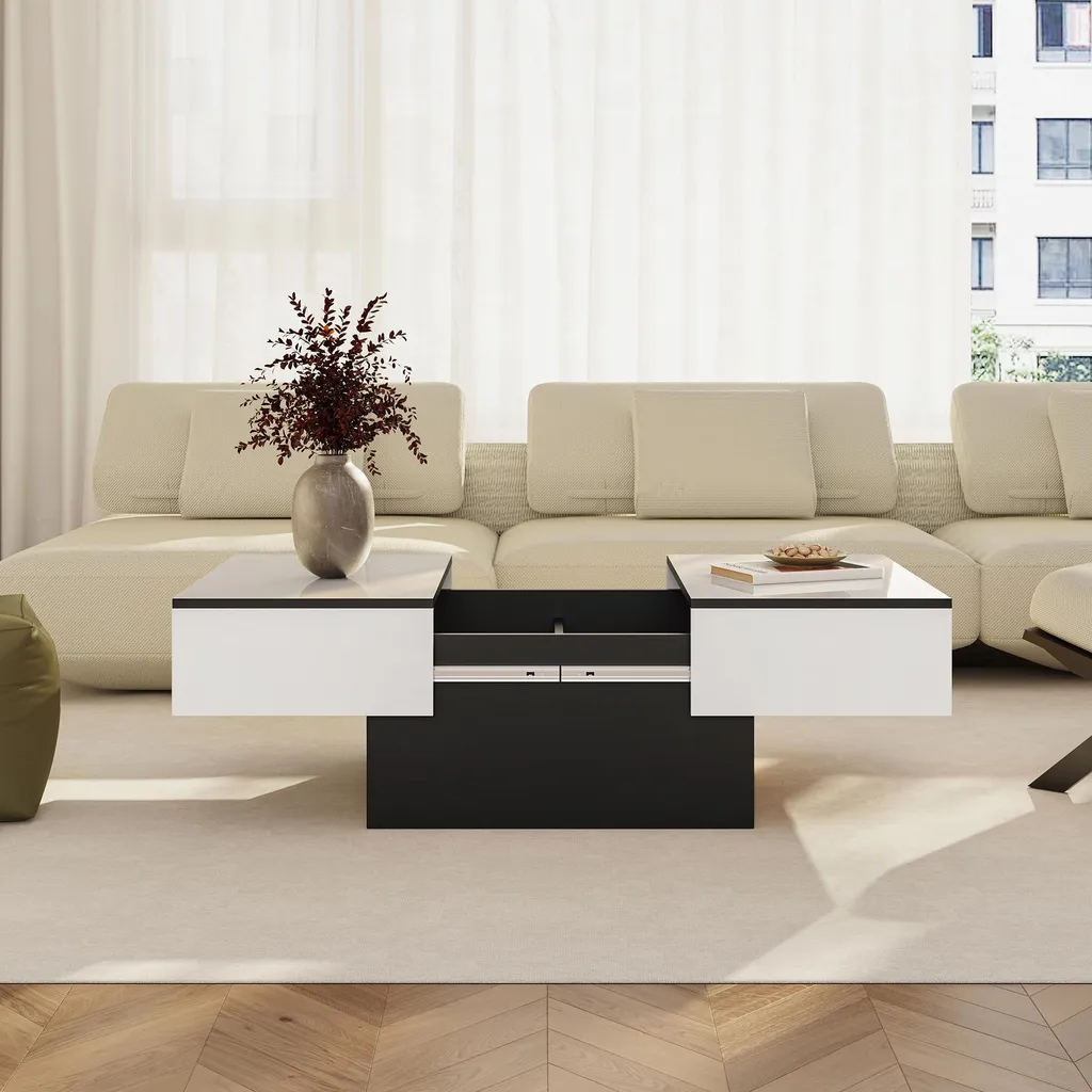 Table basse extensible Lens idéale pour petits salons avec rangement
