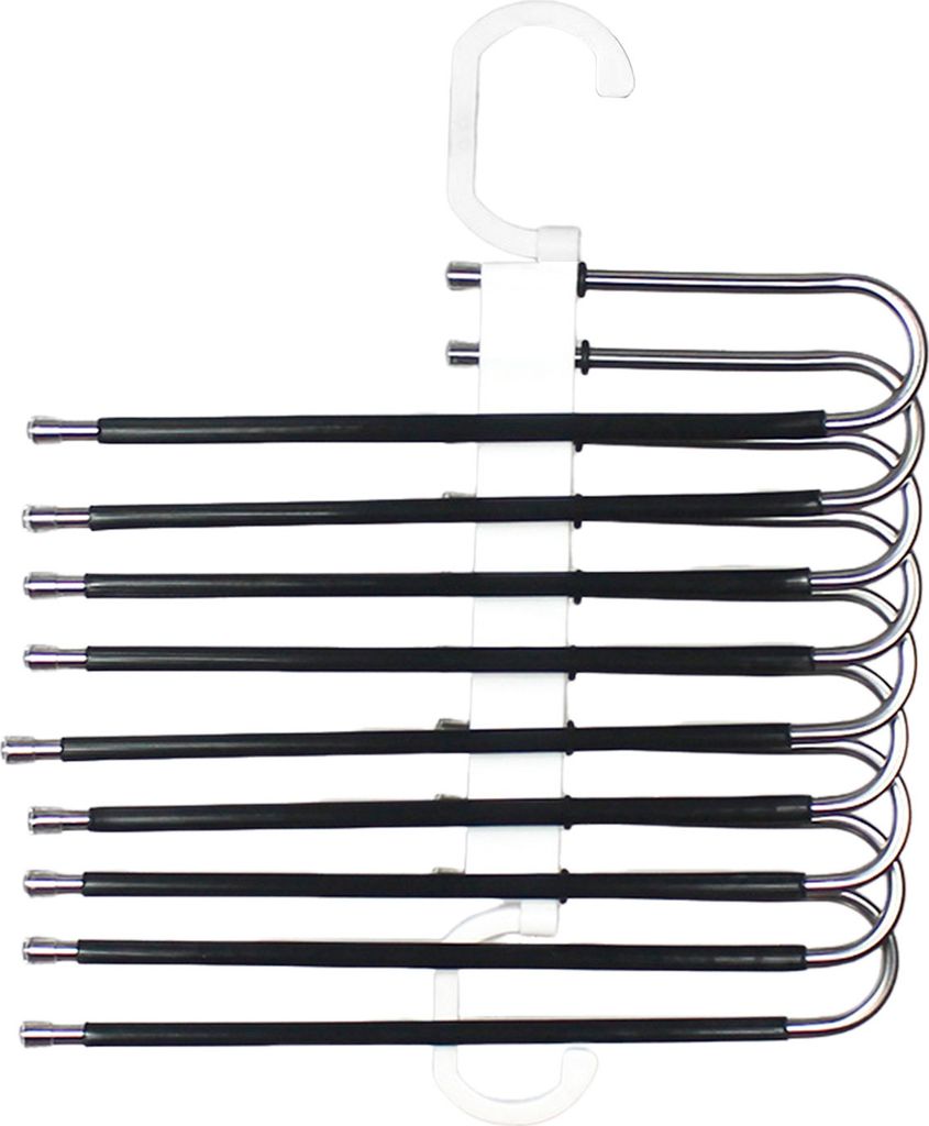 Mehrschichtiger Hosenständer-Aufbewahrungshalter, rutschfest, faltbares Design, vielseitiger rutschfester Kleiderbügel-Schalhalter aus Edelstahl