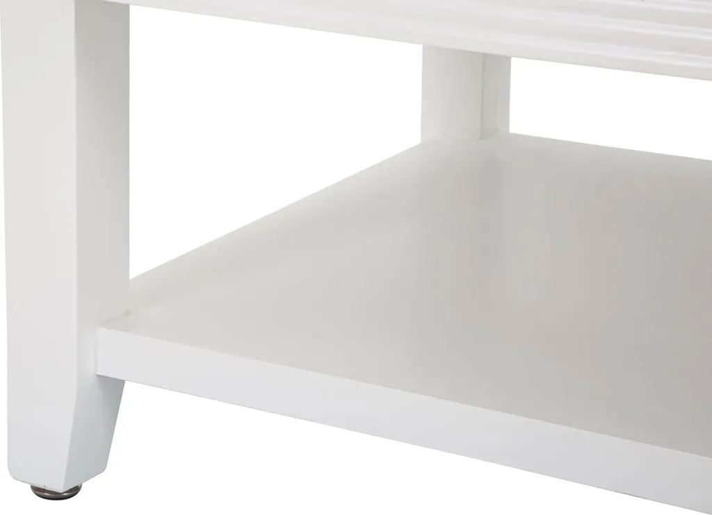 Table Basse 90cm Blanche pour Apéritifs entre Amis - Modèle Shine Chic
