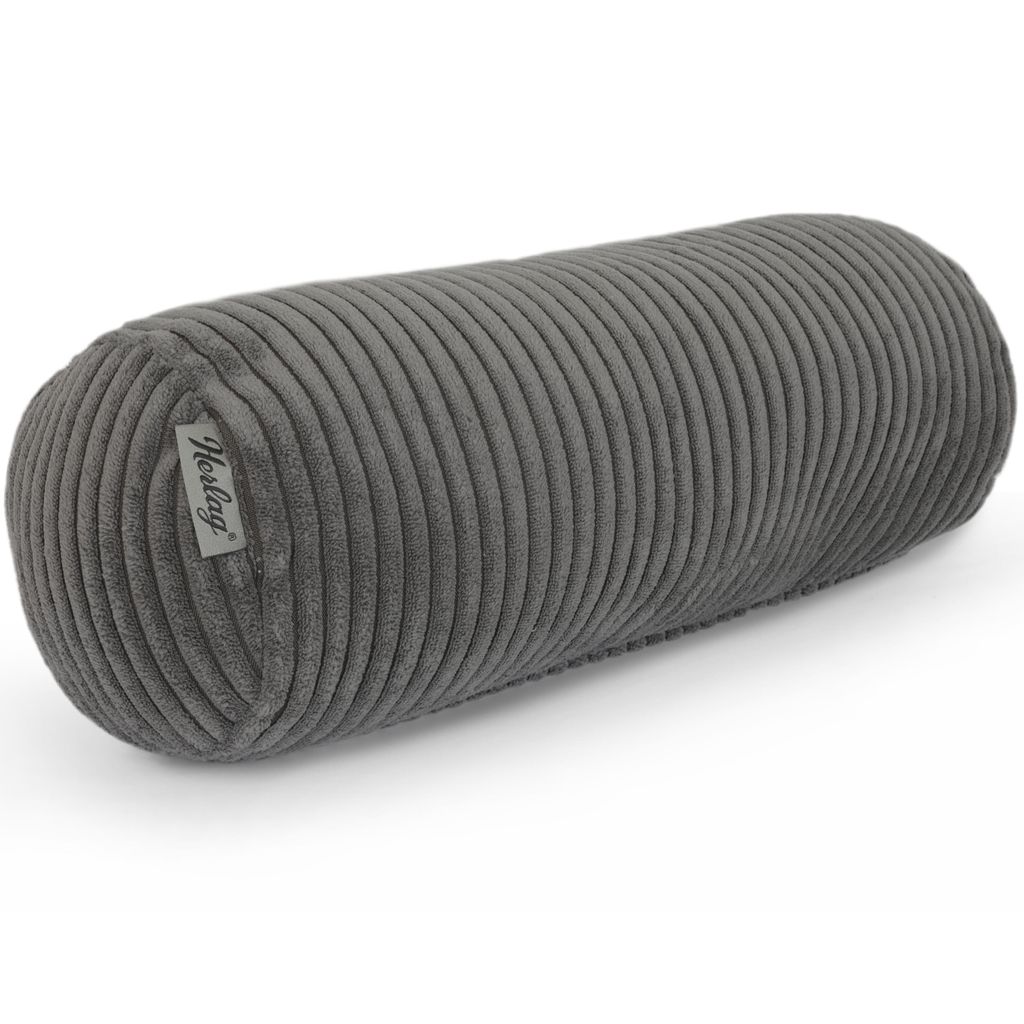 Herlag Kissenrolle ELLA 65x20 cm – vielseitige Nackenrolle, Seitenschläferkissen & Dekokissen , Grau
