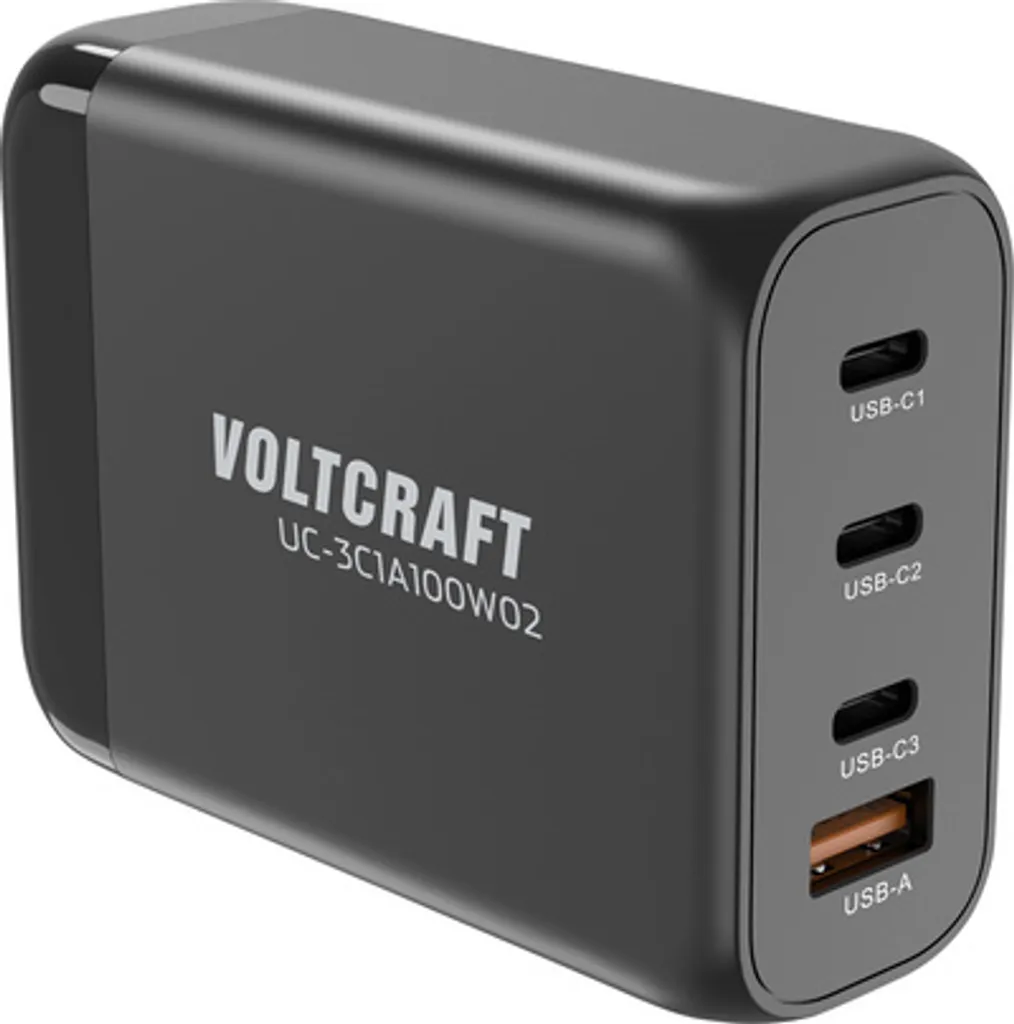 Chargeur USB-C 100W Rapide Voltcraft UC-3C1A avec 3 Ports Type-C PD