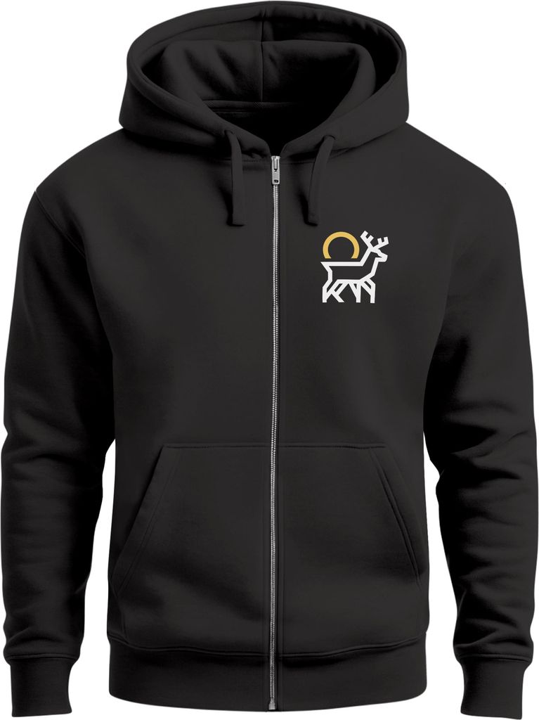 Herren Sweatjacke mit Kapuze Logo Wild Natur Aufdruck Zipjacke Zip-Hoodie Männer Fashion Streetstyle Neverless