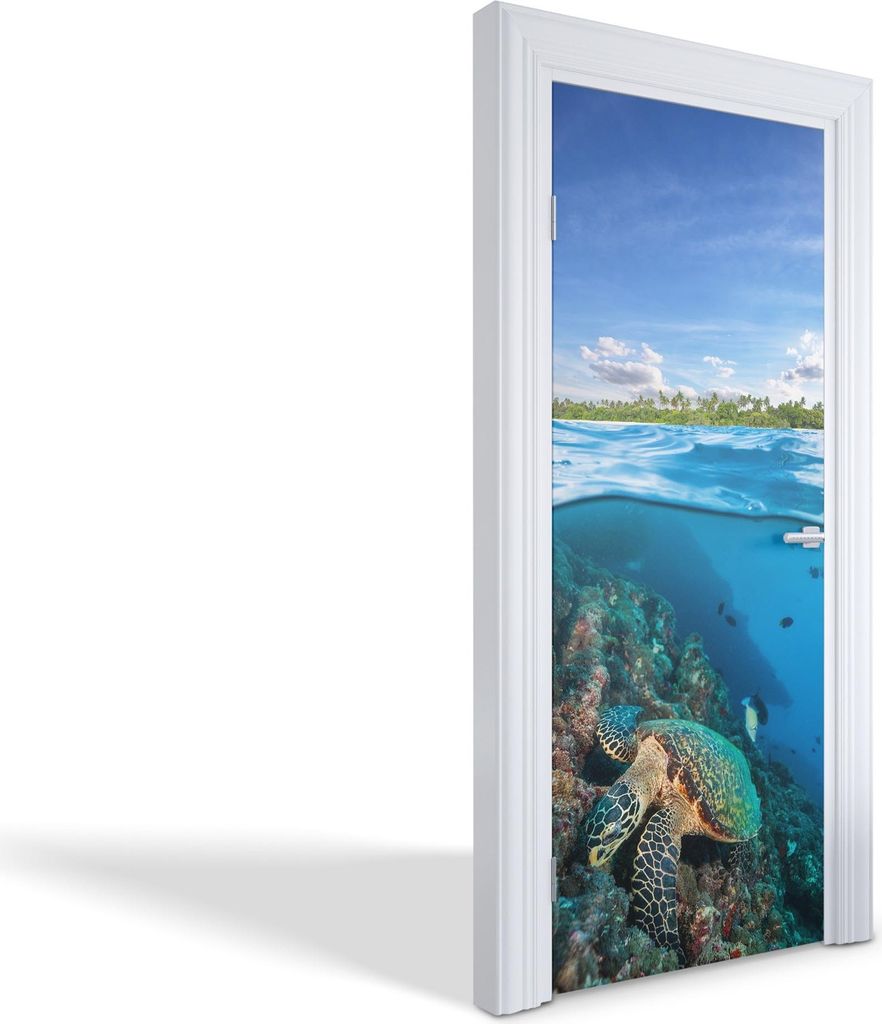 Innentür Folie Modern Selbstklebende Wandsticker Personalisiert - Meeresschildkröte - 75 x 205 cm