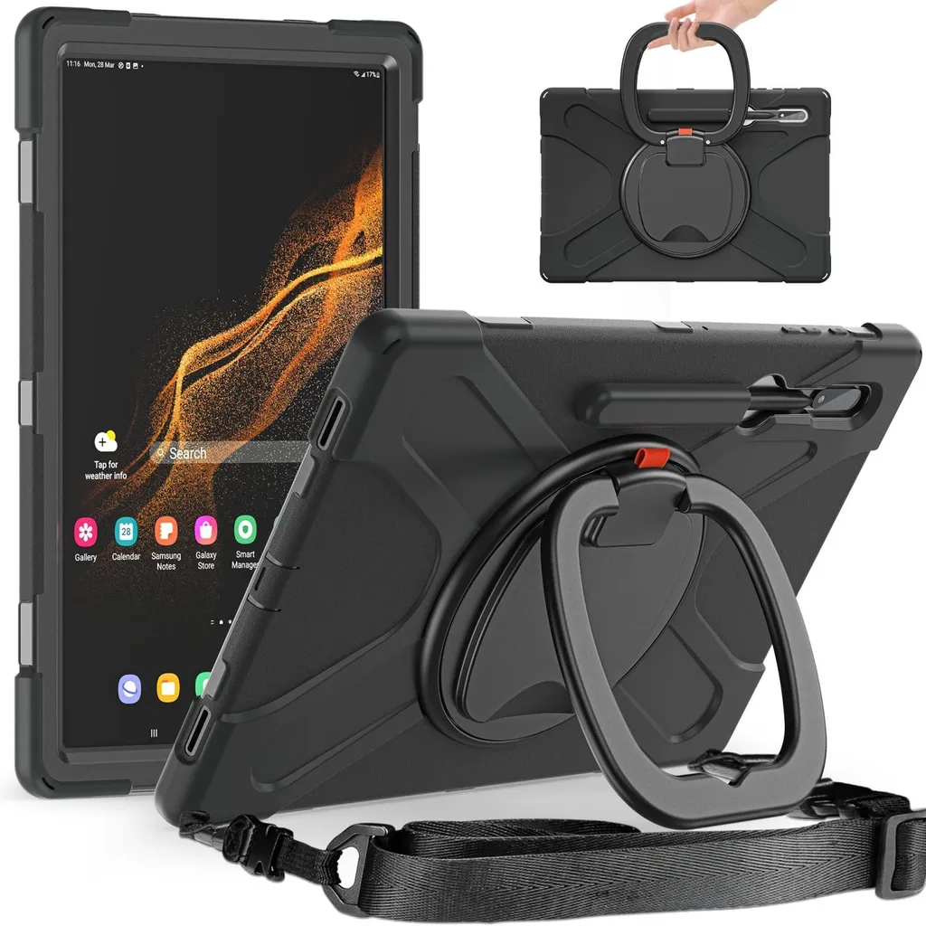 Housse Tablette Samsung Galaxy Tab S10 Ultra Noir Rotation 360°