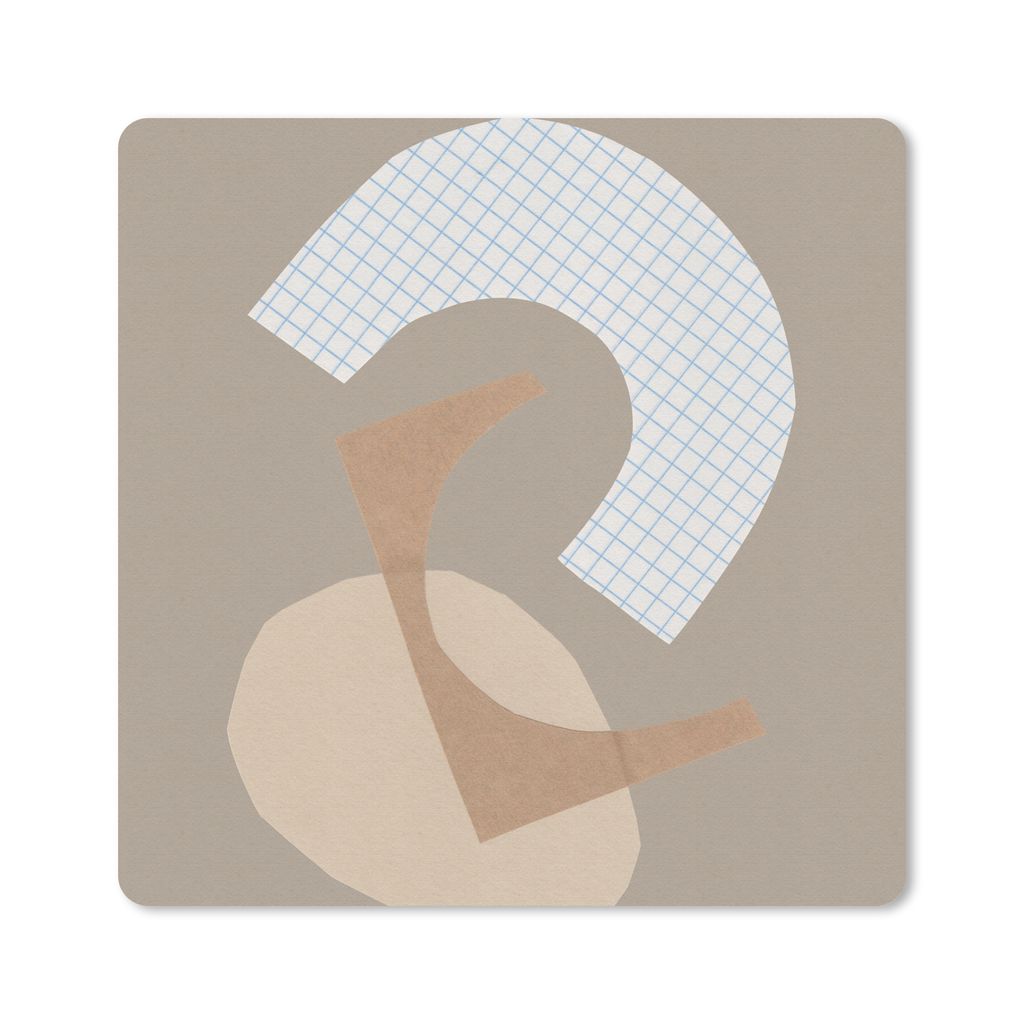 MuchoWow Mauspad Mousepad Abstrakt - Formen - Pastell - Quadrate 20x20 cm - Mousepads - Maus Mat - Pad - Mausunterlage - Desk Mat - Bureauartikeln