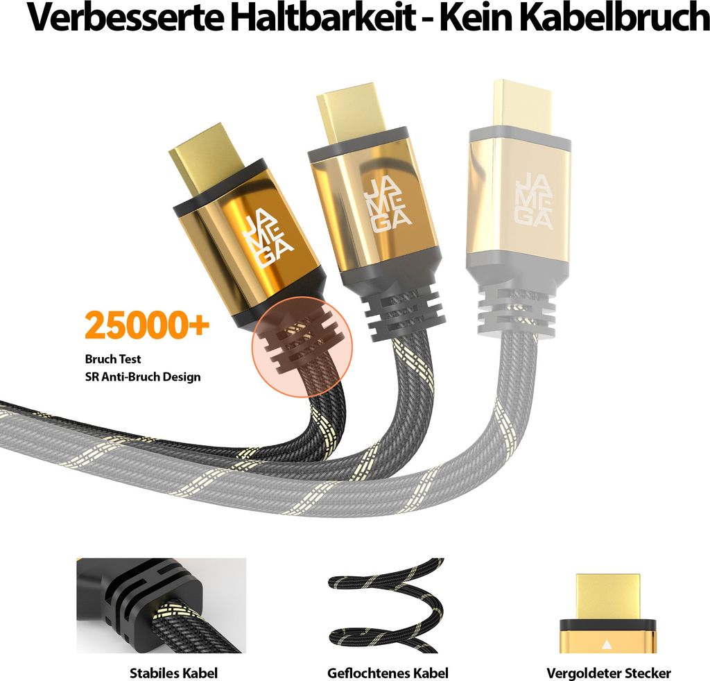 3m HDMI Kabel 2.0a/b Premium Highspeed 3D Ethernet FULL HD Produktbild 3