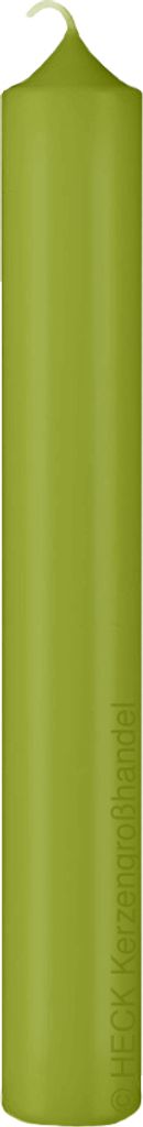 lange schlanke Altarkerzen, Kaminkerzen Limonegrün 200 x Ø 40 mm, 4 Stück, Kerzen mit Dornbohrung in RAL Kerzengüte Qualität