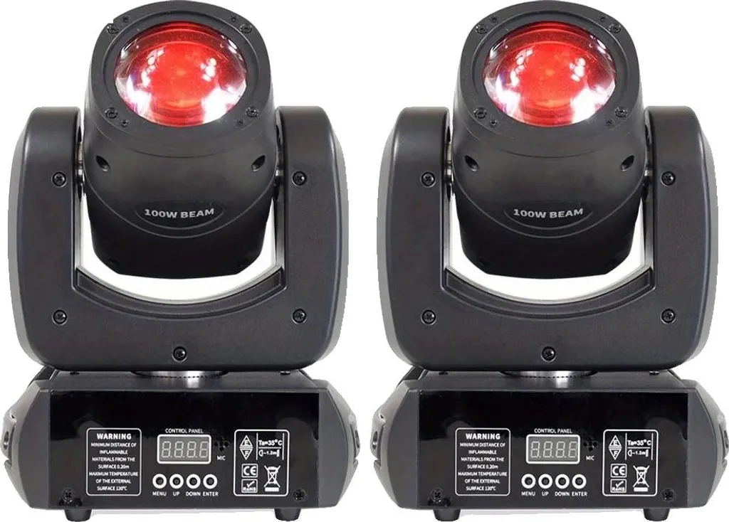 Lyre DMX Beam Pack de 2 Projecteurs pour Éclairage de Scène Noir