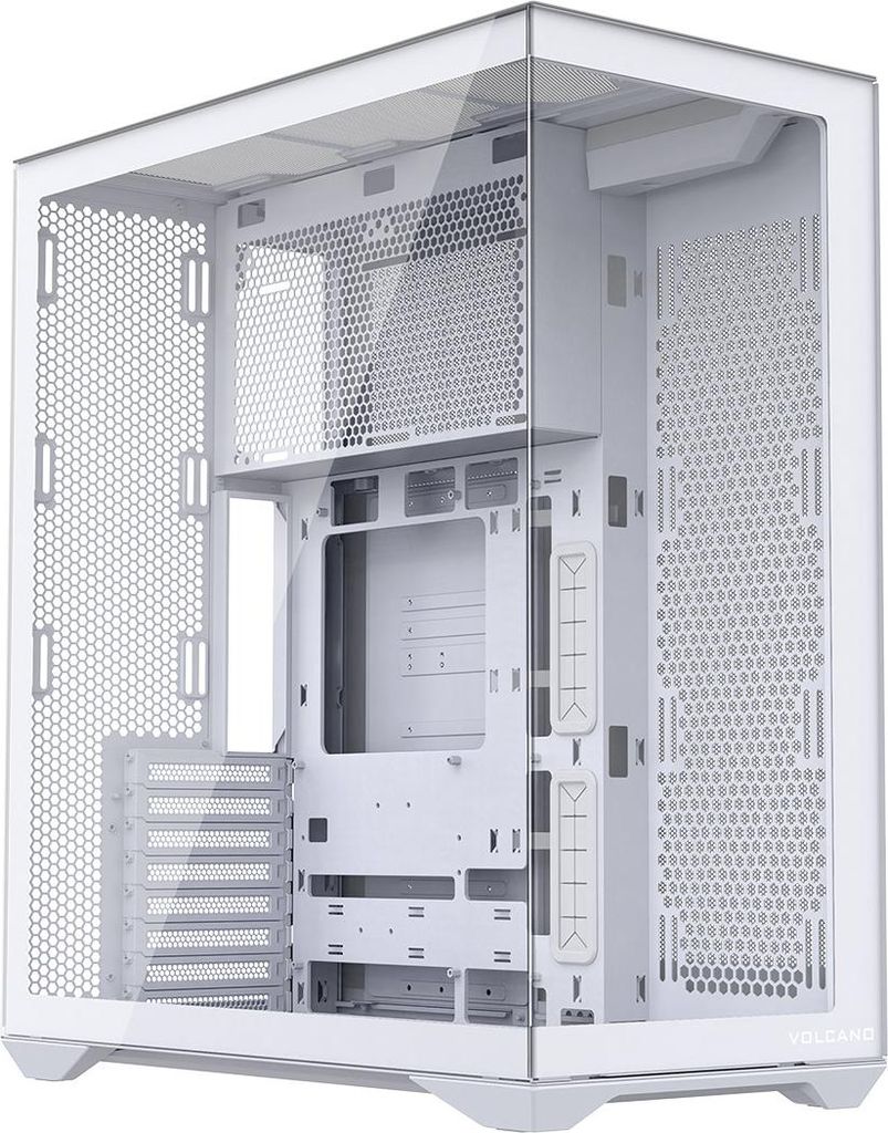 MODECOM VOLCANO SPACE XL FULL TOWER NF Weiß | PC Gaming Gehäuse ATX | Ohne Lüfter für Individuelle Builds | Panorama Glas-Design | Platz für L...