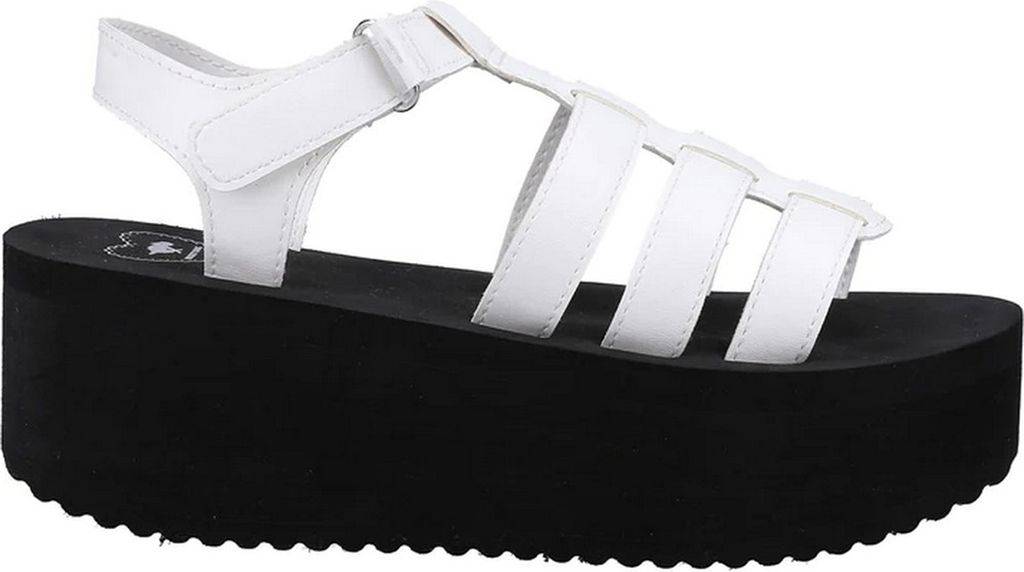 Rocket Dog - Damen Sandalen mit Keilabsatz "Helio Terrence" FS9740 (39,5 EU) (Weiß/Schwarz)