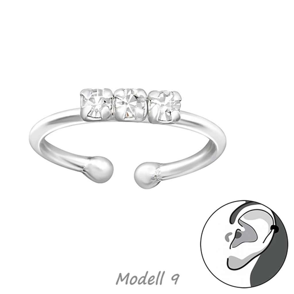 Immobird Ear Cuff 925 Silber - Zirkonia Ohrklemme Ohne Ohrloch