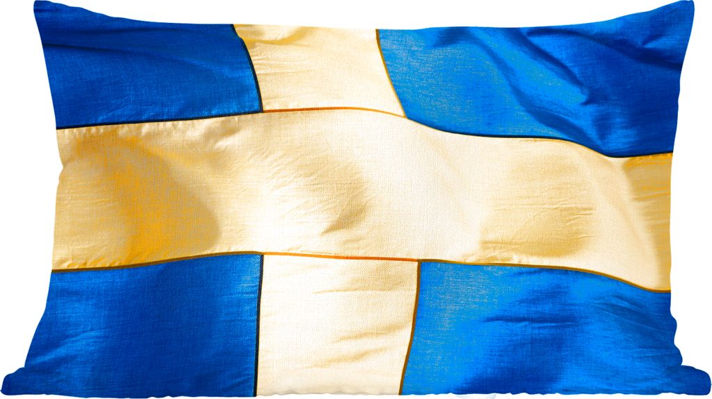 MuchoWow Zierkissen Sofakissen Wohnzimmer Dekokissen 50x30 cm Nahaufnahme der Flagge von Schweden - Wohnzimmerdekoration - Polster mit Photo