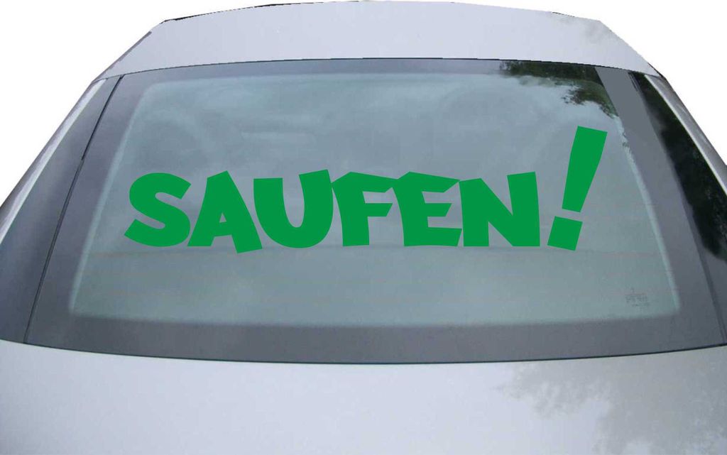Indigos UG - Aufkleber Heckscheibe & Motorklappe DE7092 - grün - 600x157 mm - SAUFEN!!! - Auto Scheiben Fenster Heckklappe Tuning Racing JDM - Die...