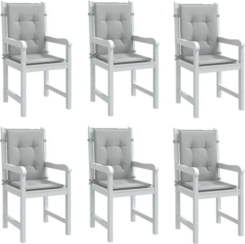 “2026 Moderne“Niedriglehner-Auflagen 6er-set Melange Hellgrau 100x50x4cm Stoff - Gartenmöbelauflagen Designermöbel 6160039