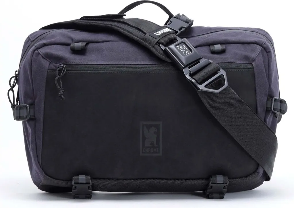 Sacoche bandoulière 15" Chrome Kadet Max - Grand format noir et cuir