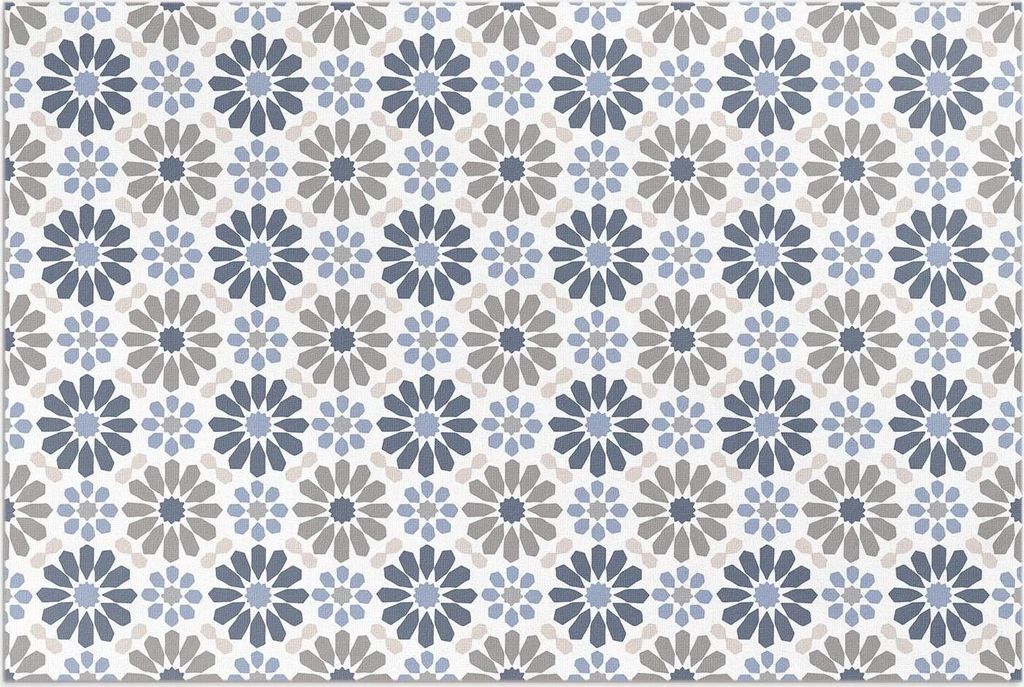 Pastellfarbene Blumen, zartes regelmäßiges Muster – Vinylteppich – 100x150 cm – Outdoor Teppich – Terrasse – Wetterfest – Modern