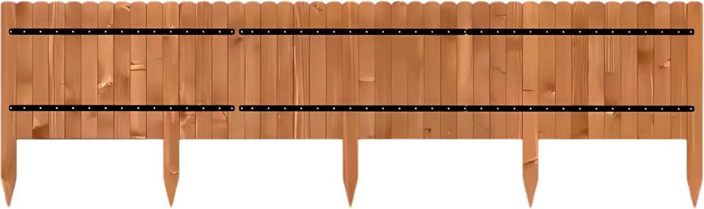Happiq Flexible Holzrasenkante – Gartenbord 203x60x1,4 cm – Rasenkante für Beete, Wege & Außendekoration – Braun