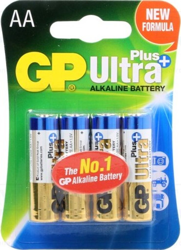 1x Batterie: alkalisch Anz.Bat: 4 PLUS AA 1,5V Ø14,5x50,5mm GP 15AU PLUS B4 Batt