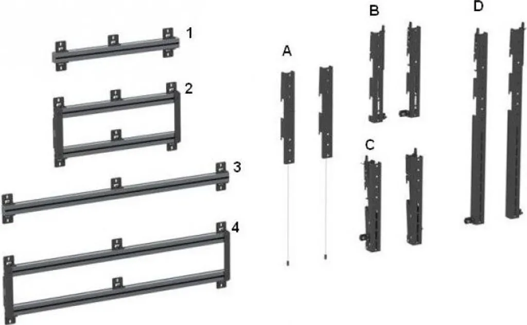 Support Mural SMS LFD Modules Pro II 900 avec Alignement de Précision