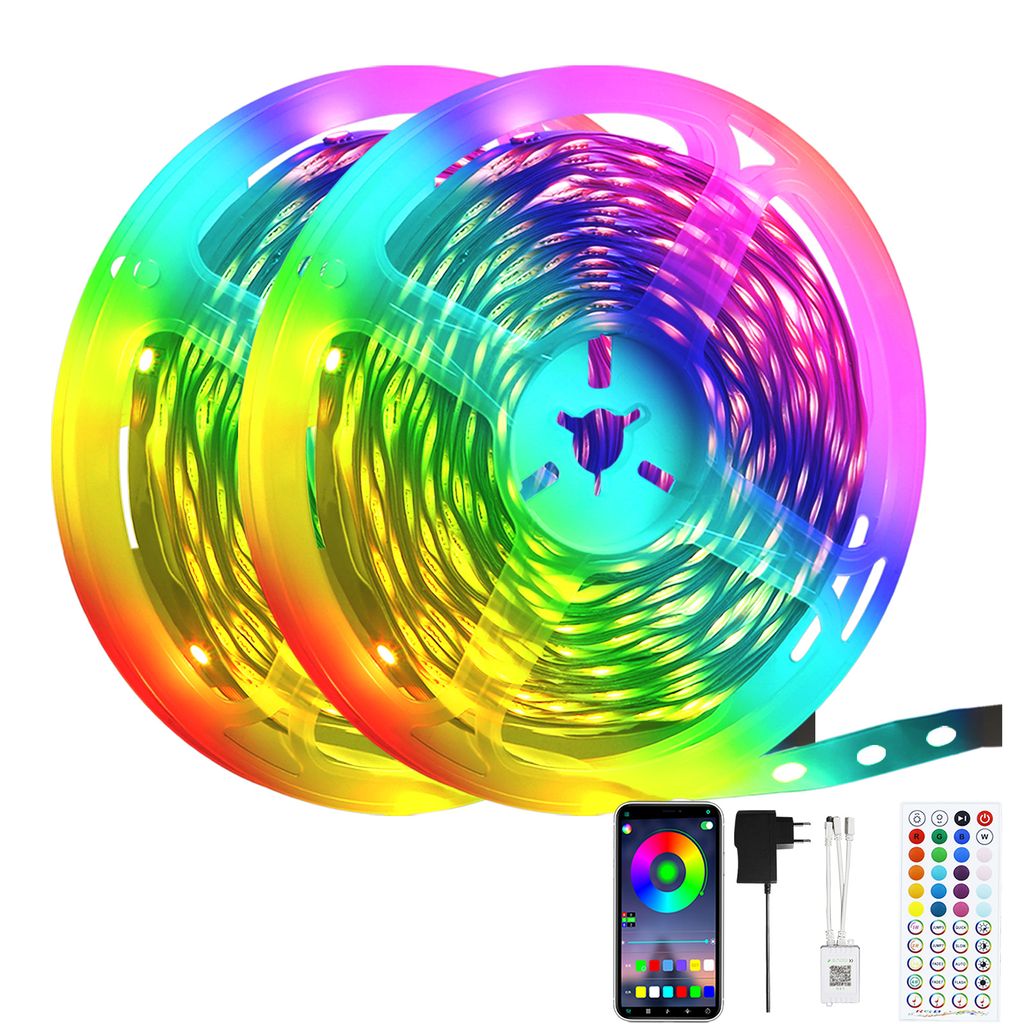 ZMH LED Strip 20 m LED Streifen Party Gaming Dekoration RGB Light Selbstklebend TV Hintergrundbeleuchtung TV Beleuchtung mit Fernbedienung Smart Di...