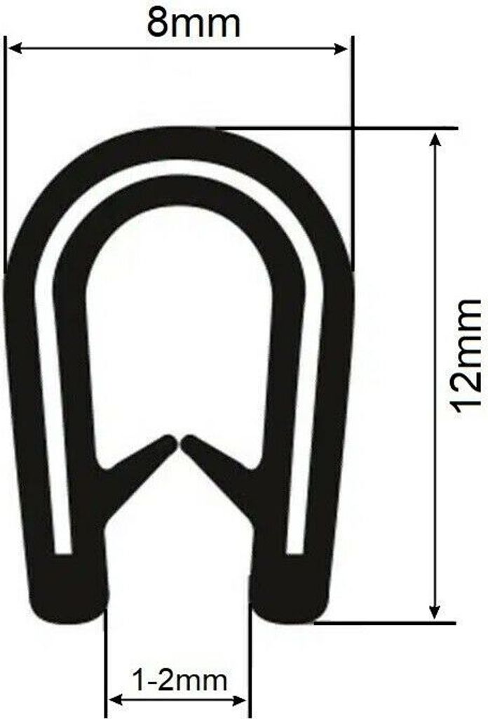 Kantenschutz Kantenschutzprofil Stahleinlage Schutzprofil Dichtungsprofil Blech 8x12mm