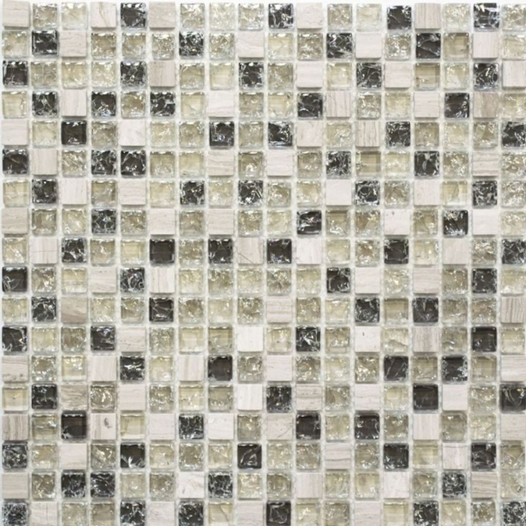 Mosaikfliese Transluzent graugrün Glasmosaik Crystal Stein graugrün MOS92-1052