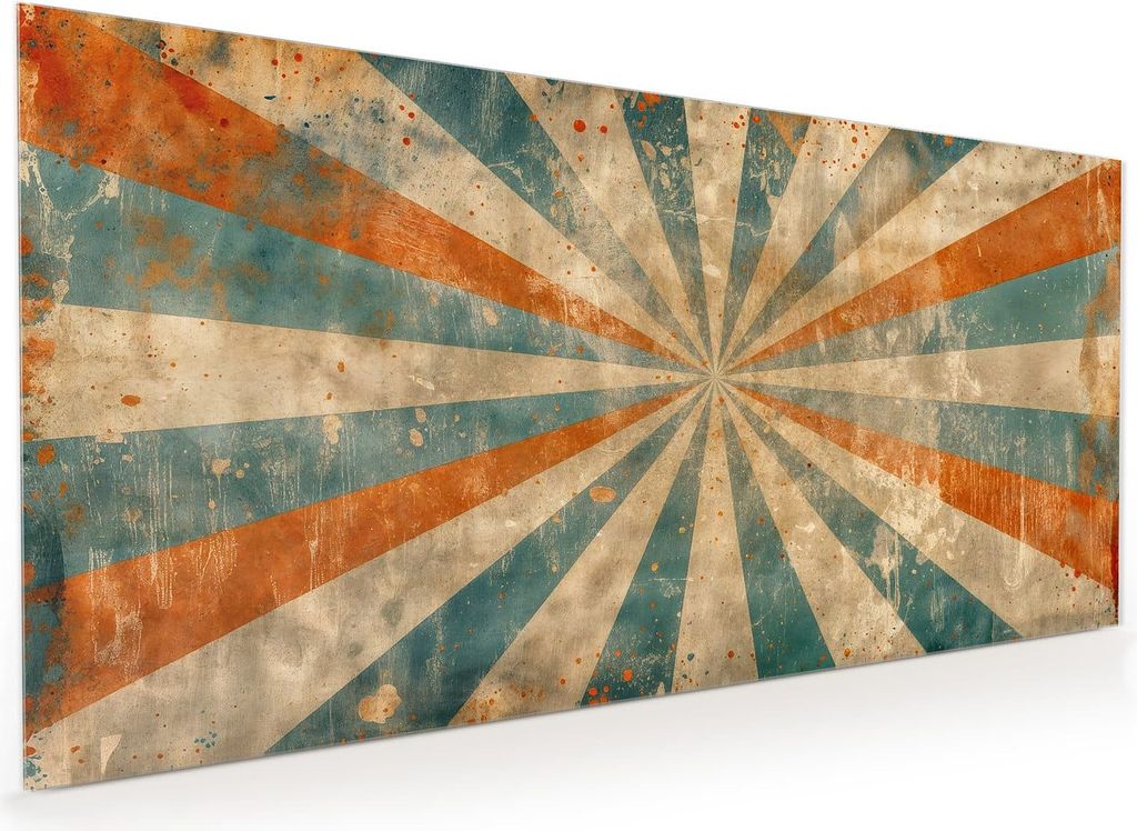 Küchenrückwand Spritzschutz Glas mit Motiv Retro Strahlen Design 40 x 40 cm